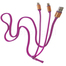 Zipzáros töltő kábel 80 cm, lightning + micro USB, pink