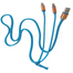 Zipzáros töltő kábel 80 cm, lightning + micro USB, kék